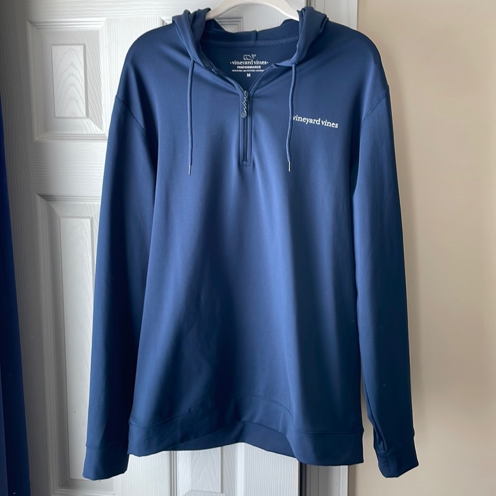 Mens Vineyard Vines Performance Hooded Quarter Zip